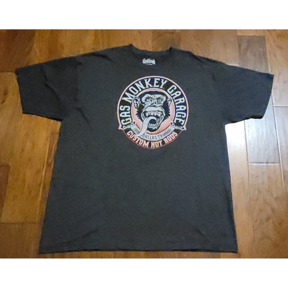 GAS MONKEY GARAGE Scary Mad Ape Tongue Charcoal Grey Men's T-Shirt‎ Size 3XLT